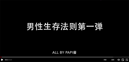 热量传媒实战分享：短视频papi酱《男性生存法则第一弹》